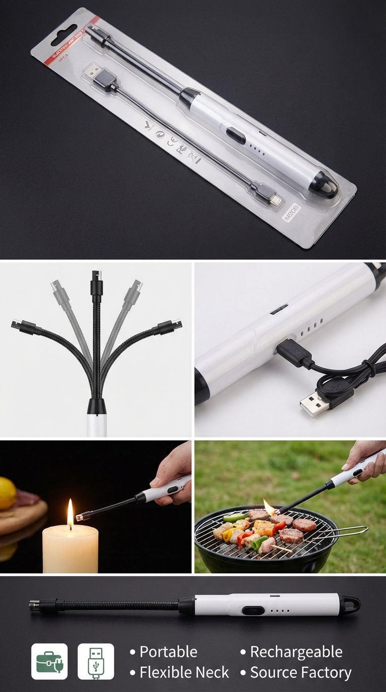 806 USB充电式铝合金外壳点火 枪，electric Arc BBQ lighter，源头工厂详情2