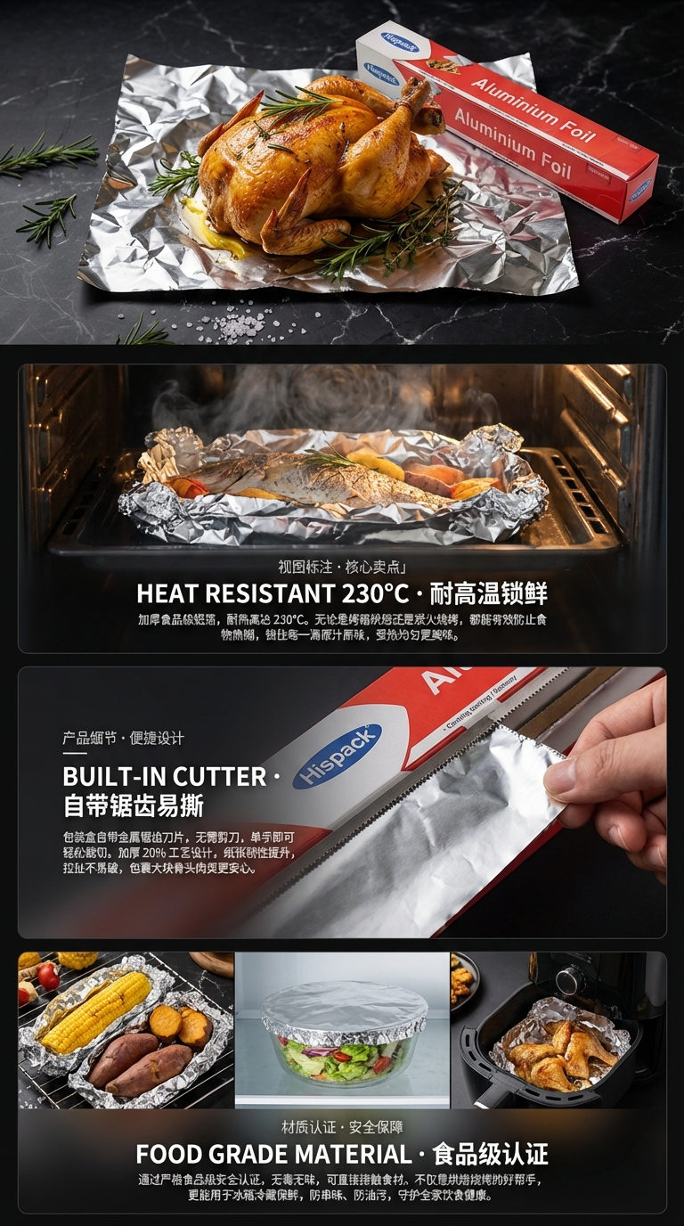 铝箔纸包装盒锡纸Aluminium Foil防潮密封包装盒来米国际铝箔锡纸食品级加厚不易破多种款式好品质多种型号详情2