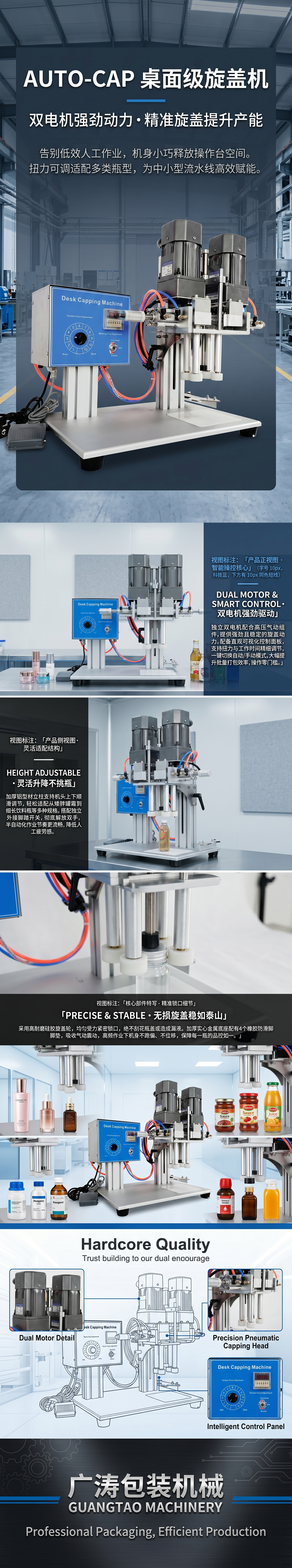 Industrial equipment desktop capping machine, automatic capping machine, small desktop bottle sealing machine pic 1