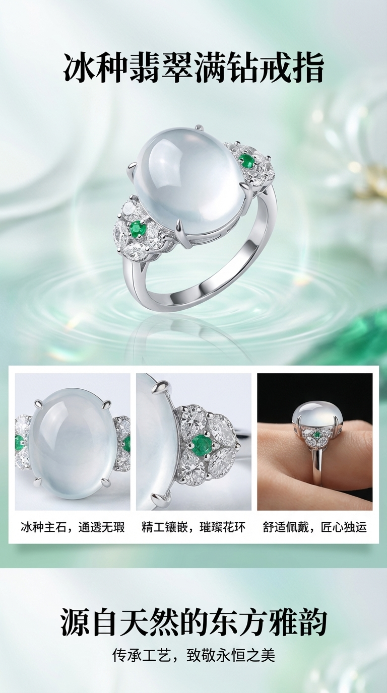 翡翠珠宝微镶婚戒女款解压锆石戒指日常佩戴简约时尚详情1