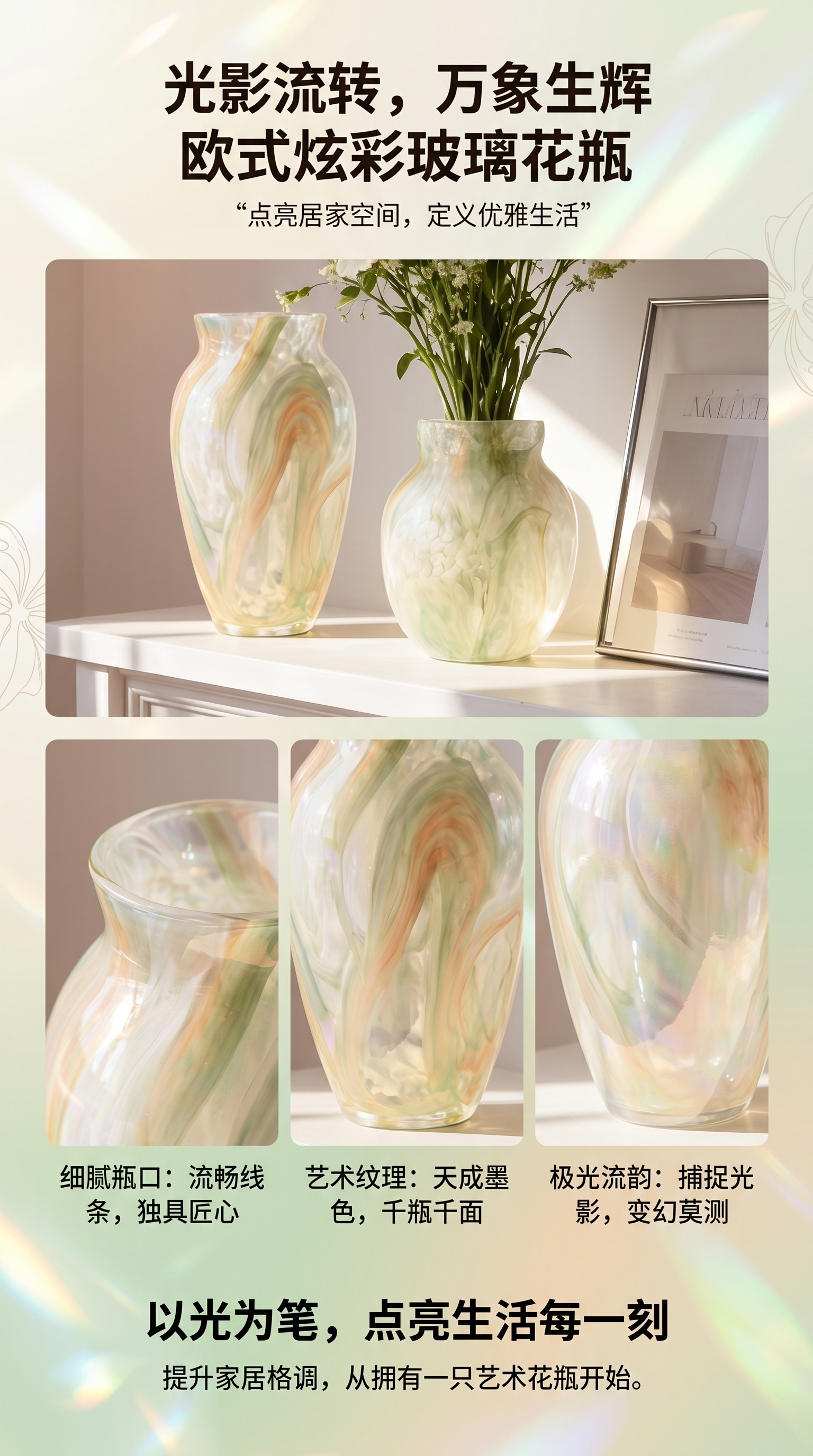 The simple glass vase is a transparent and highly transparent decorative item for flower arrangement on the desktop in the living room and bedroom pic 1