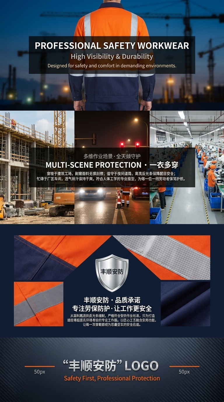 橙色深蓝拼接反光条工作服套装防静电耐磨透气舒适220307411详情3
