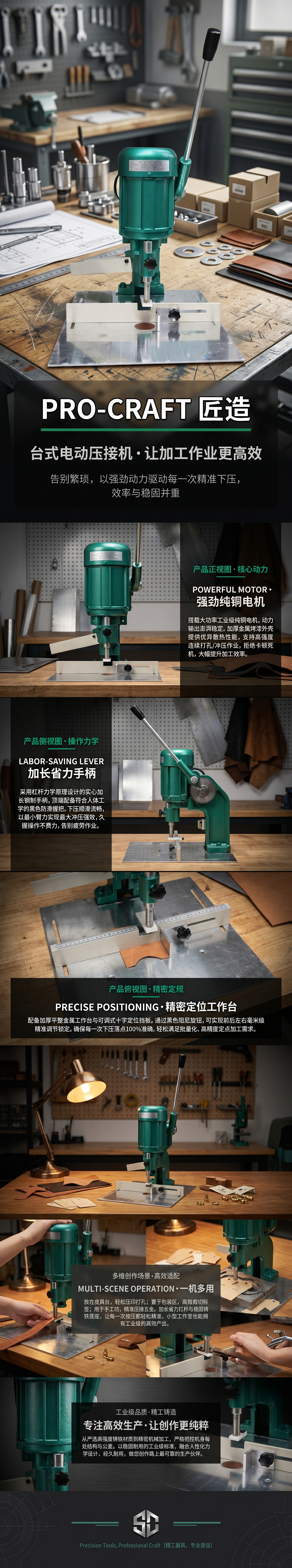 Green electric drilling machine, household rechargeable handheld electric drill, portable mini multi-functional drilling tool pic 1