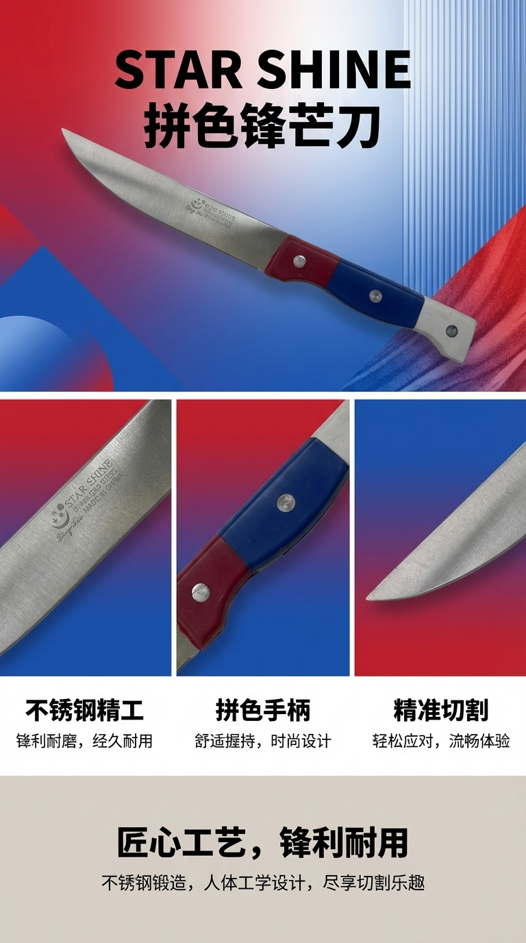 KIWI不锈钢厨房刀木柄日本尾單厨用刀180g详情1