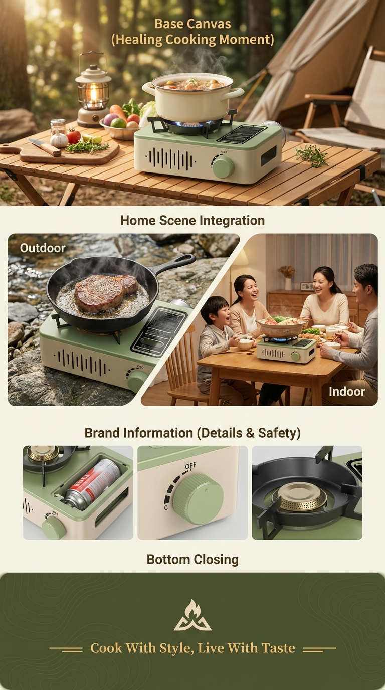 New all-copper gas stove, Samsung Fierce Fire Portable outdoor camping stove, Fierce Fire type gas stove, windproof source factory pic 3