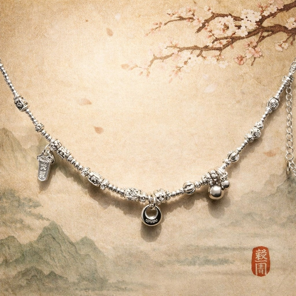 Fashionable and exquisite 925 Silver Ruyi Bell Beaded Bracelet for Women: A new Chinese-style niche design sense, light luxury, fair appearance, good fortune and blessings pic 4
