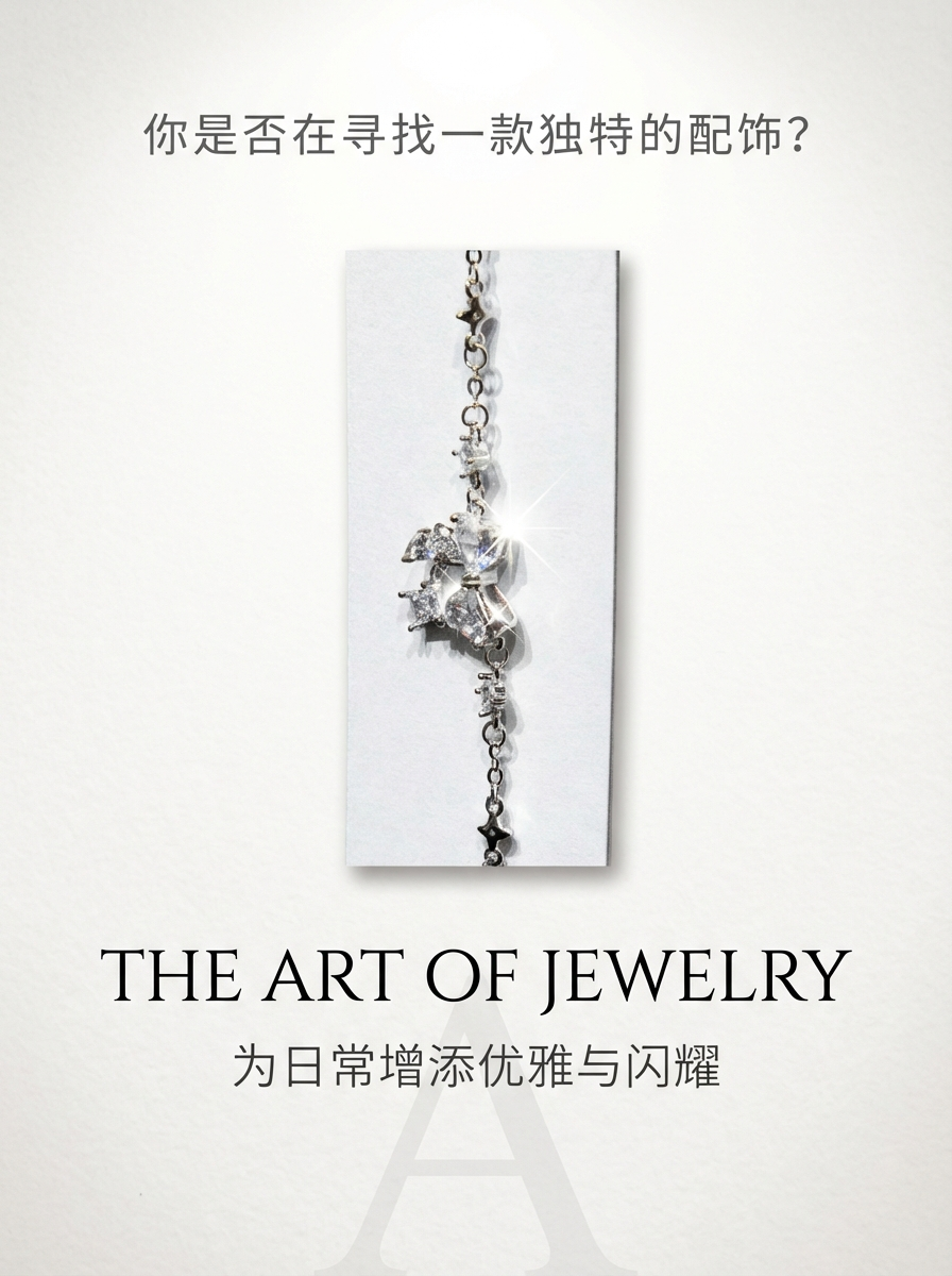 Fashion Precision S925 plain silver engraved Starry River Flowing Light · Bow main diamond embellished with star wish trajectory adjustable light luxury bracelet and jewelry pic 1