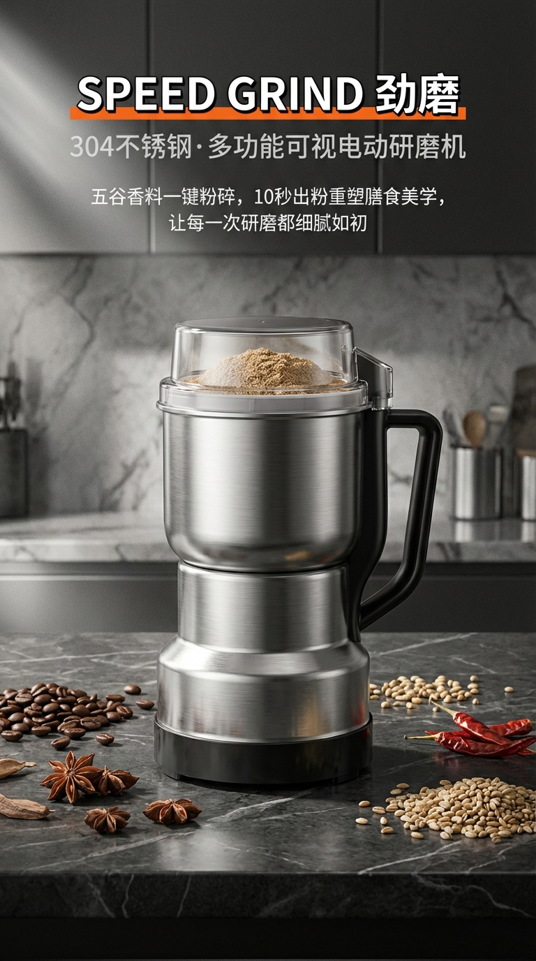 跨境家用小型咖啡研磨机药材粉碎机磨粉机电动搅拌机磨豆机磨咖啡源头工厂详情1