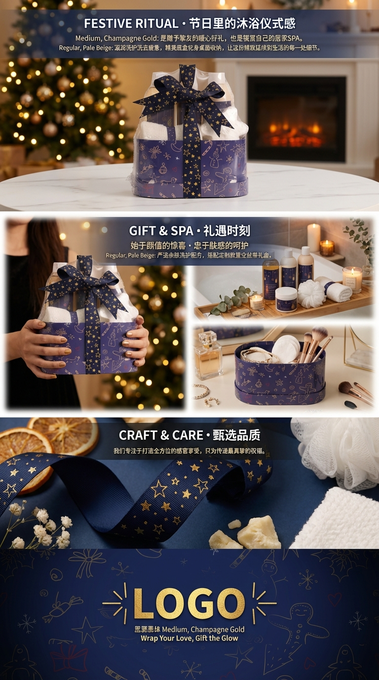 Christmas Element Gift Box set, personal care products, warm and practical gifts, body lotion, body wash, fragrance, explosive salt 5-piece set, towel set, factory direct sales pic 3