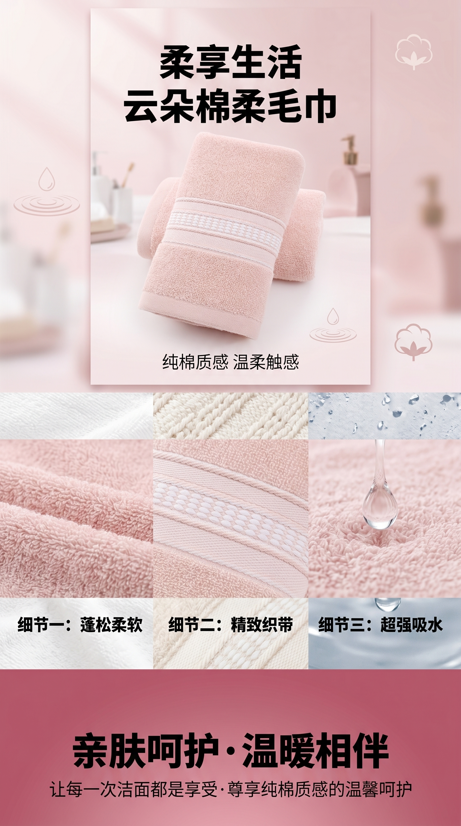 纯棉毛巾吸水洗脸家用全棉批发伴手礼品详情1
