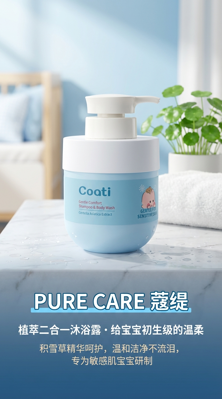 Coati Gentle Comfort Shampoo & Body 婴儿洗发沐浴露儿童洗护 沙棘果洗发水沐浴露二合一详情1