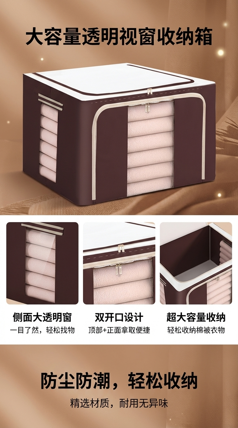 百纳箱棉麻布艺收纳盒抽屉式收纳2详情1