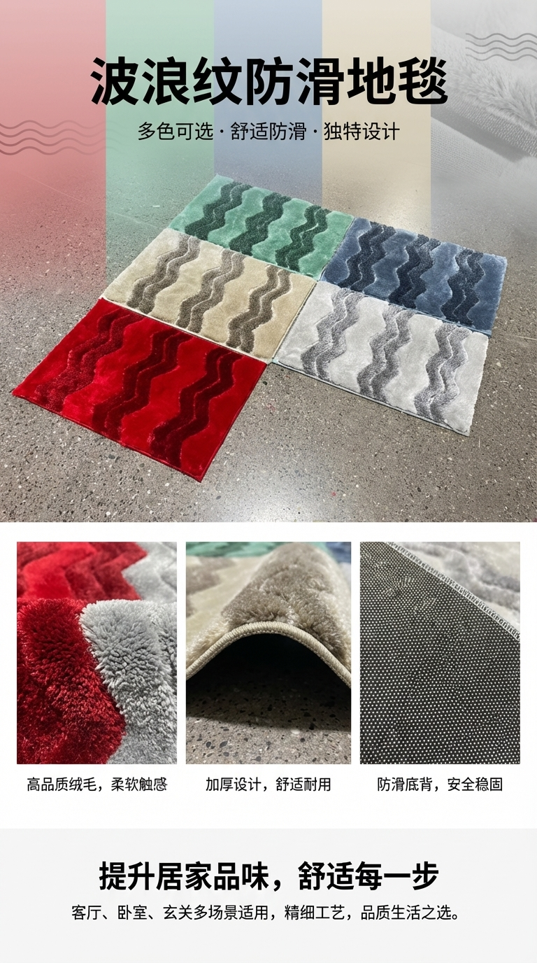 Jute floor MATS, red carpets, small carpets, prayer carpets, home carpets, anti-slip, wear-resistant and soft pic 1
