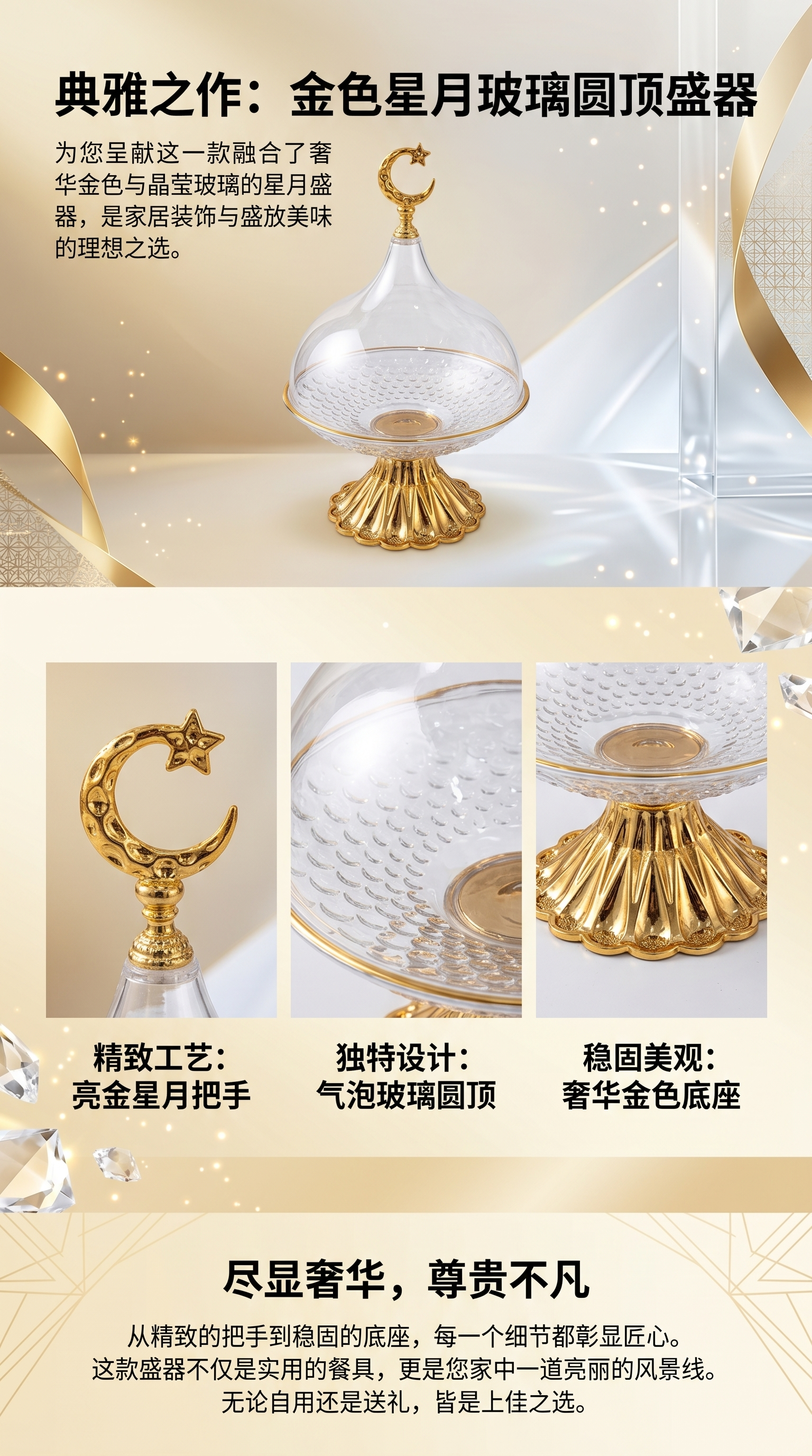 玻璃罩装饰品 桌面摆件创意家居饰品透明罩子详情1