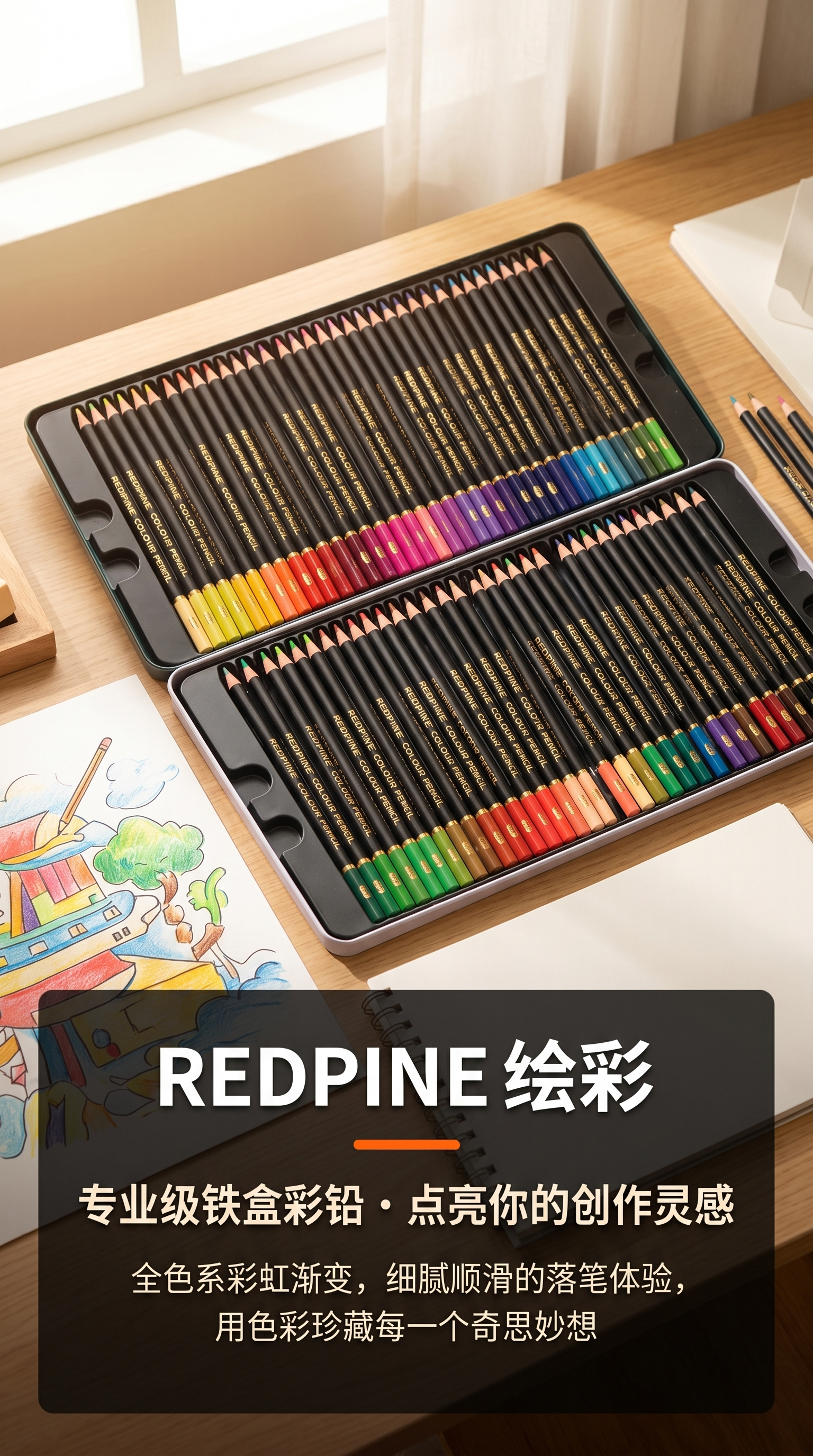 彩色铅笔套装儿童创意绘画用彩色铅笔24色盒装150339131详情1