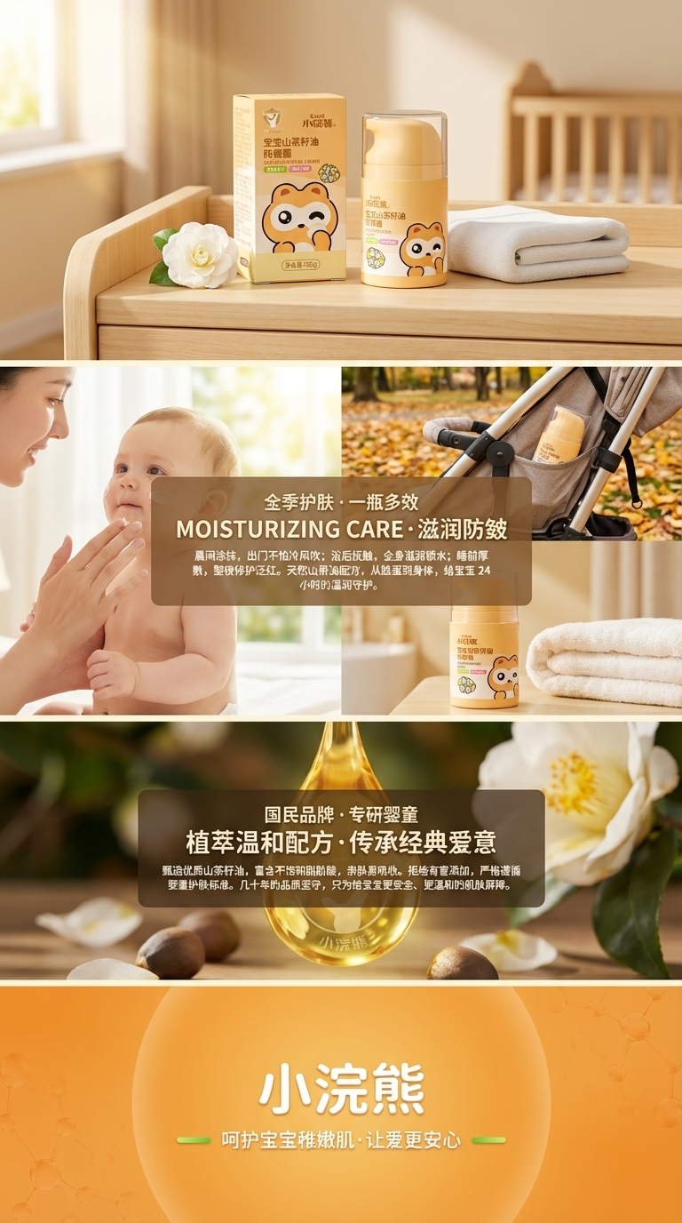 小浣熊儿童萌宝安肌霜 亲肤配方 植物精粹保湿面霜 防皴保湿 补水保湿婴童专用 宝宝新生婴儿面部护肤详情3