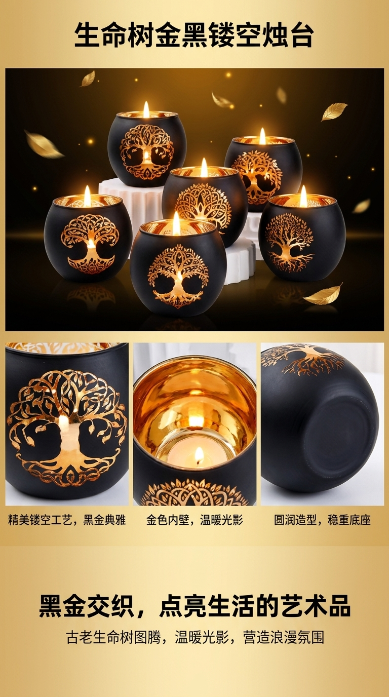 烛台蜡烛工艺品香薰玻璃杯摆件烛台器皿详情1