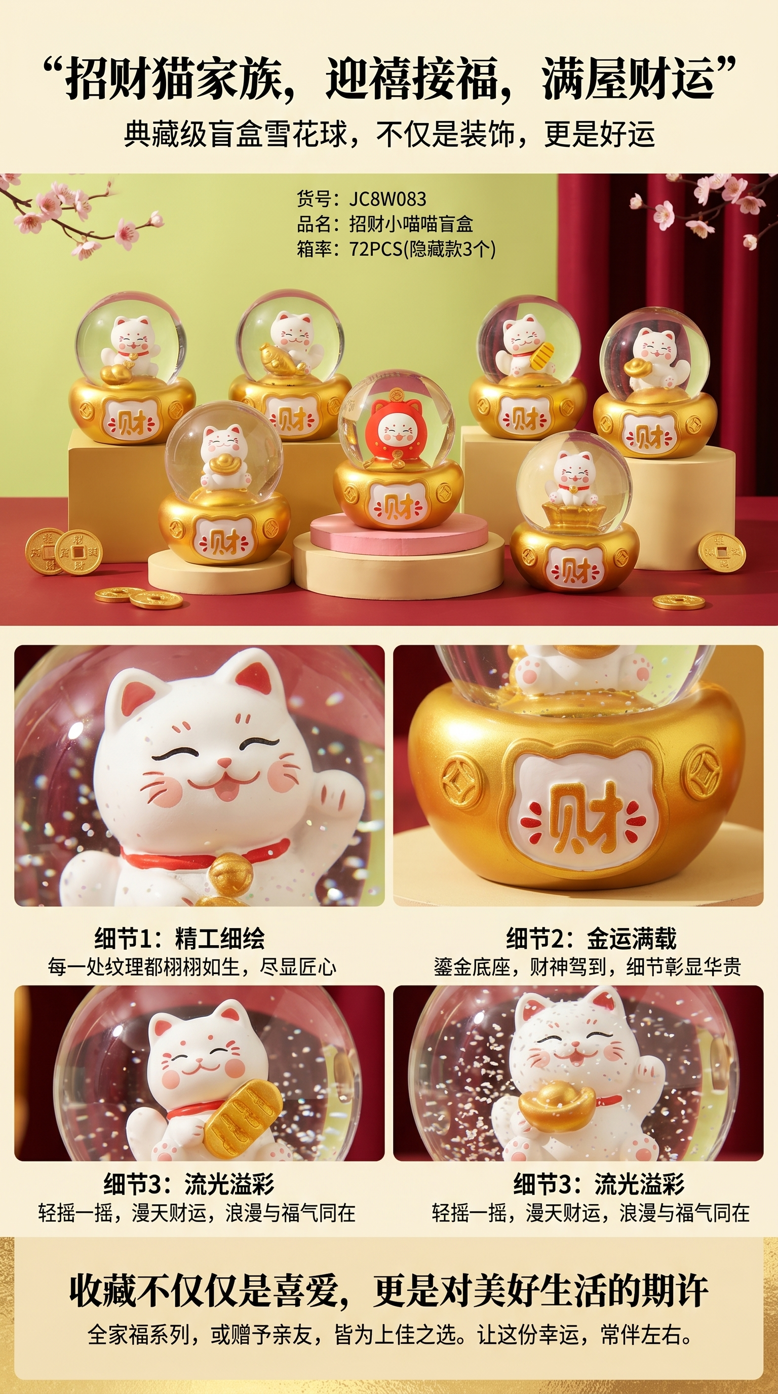 招财猫招财小喵喵盲盒可爱猫咪手办潮玩礼物详情1