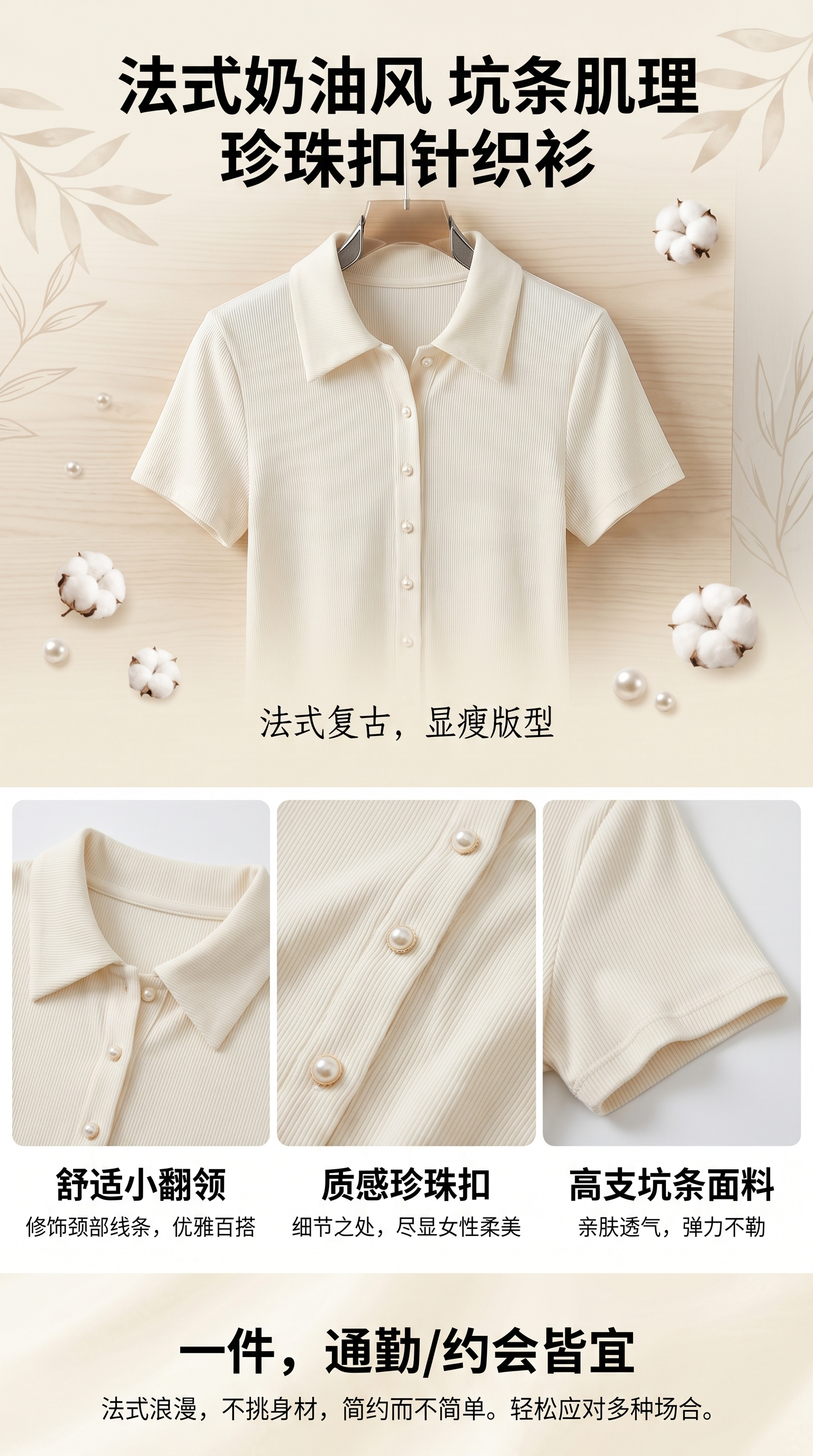 白色短袖衬衫清爽透气女款基础款日常穿搭详情1