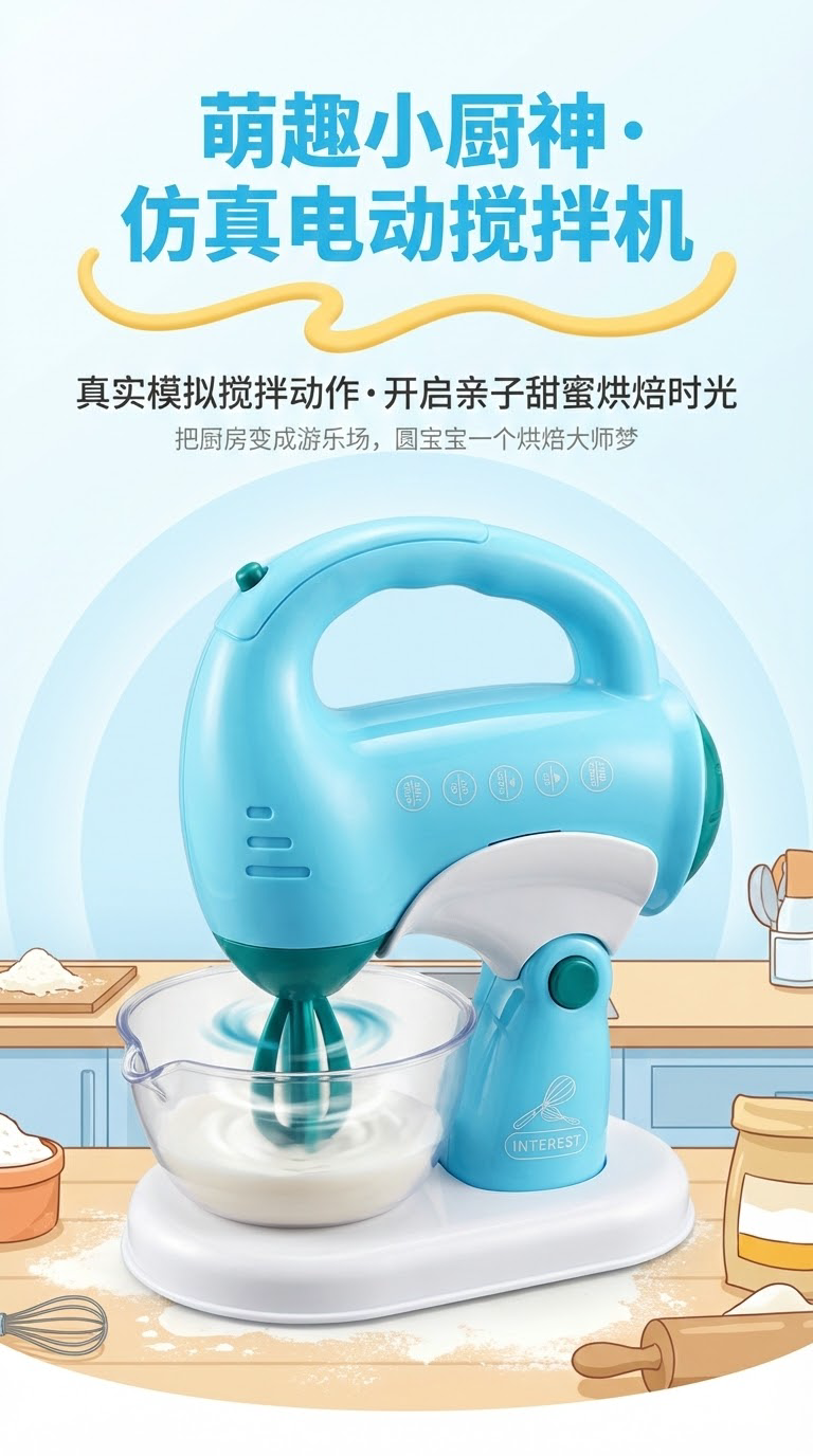 过家家儿童厨房打蛋器仿真声光玩具厨房玩具详情1