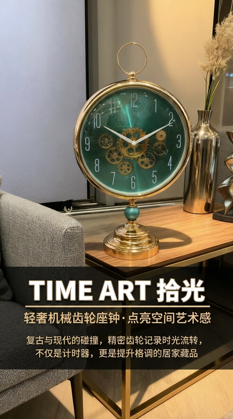 PVC 轻奢机械闹钟时钟详情1