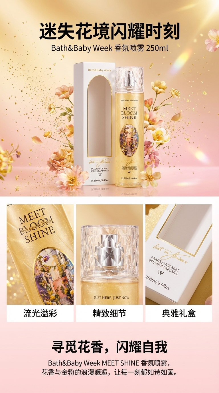 BathBabyWeekMeetBloomShine香水喷雾清新淡雅持久留香详情1