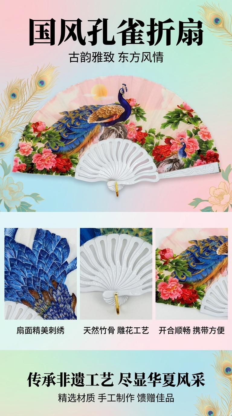折叠扇子礼盒中国风扇子女夏季工艺扇日用百货工艺品145600192145700083145818832详情1