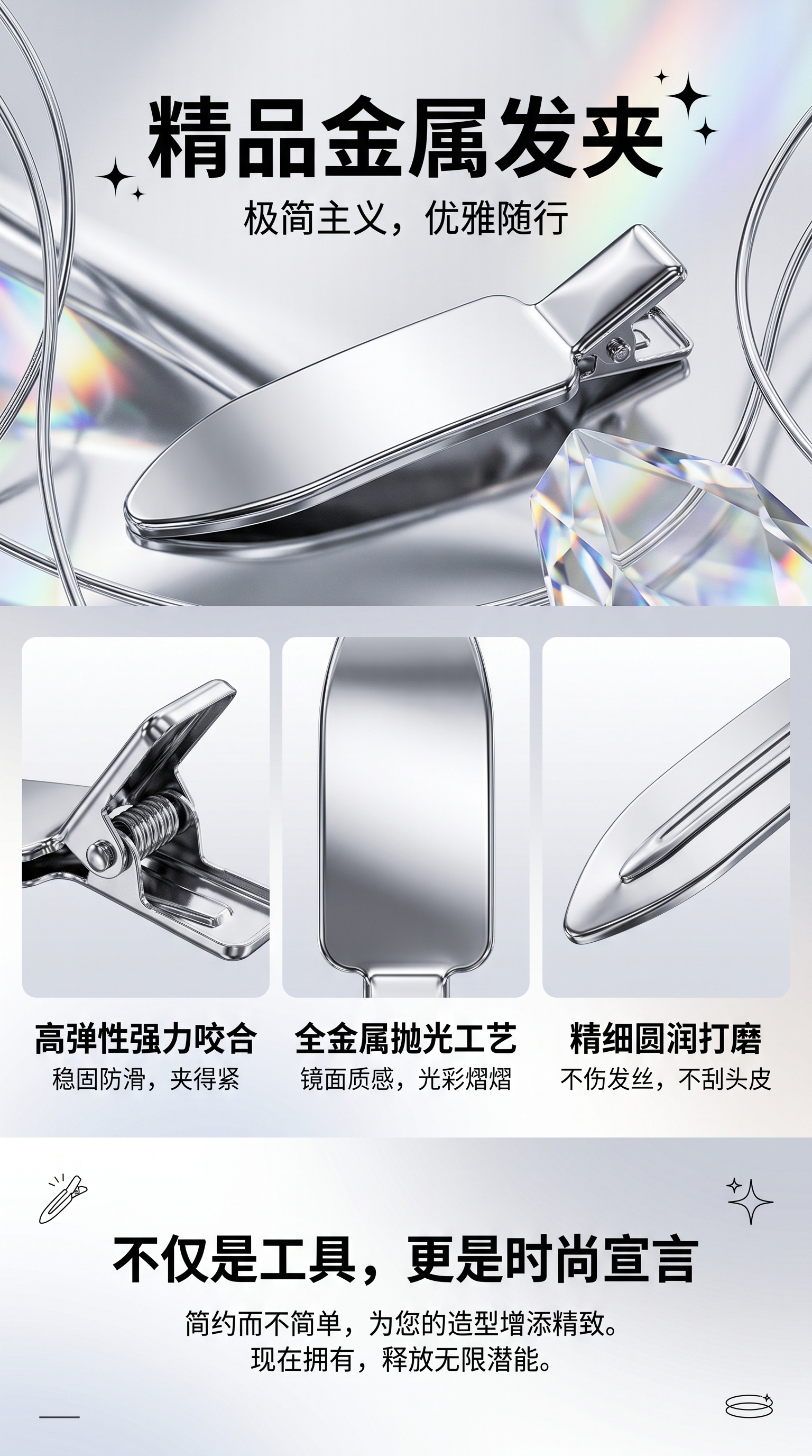 Xiaogao hair accessory flat duck clip like leather paint alloy hair accessory pic 1