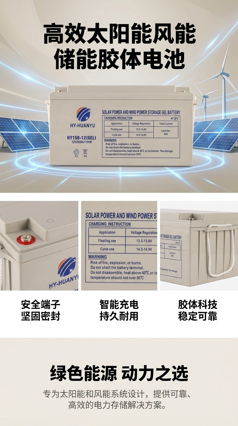 太阳能胶体电池深循环蓄电池UPS BATTERY12V150AH GEL详情1