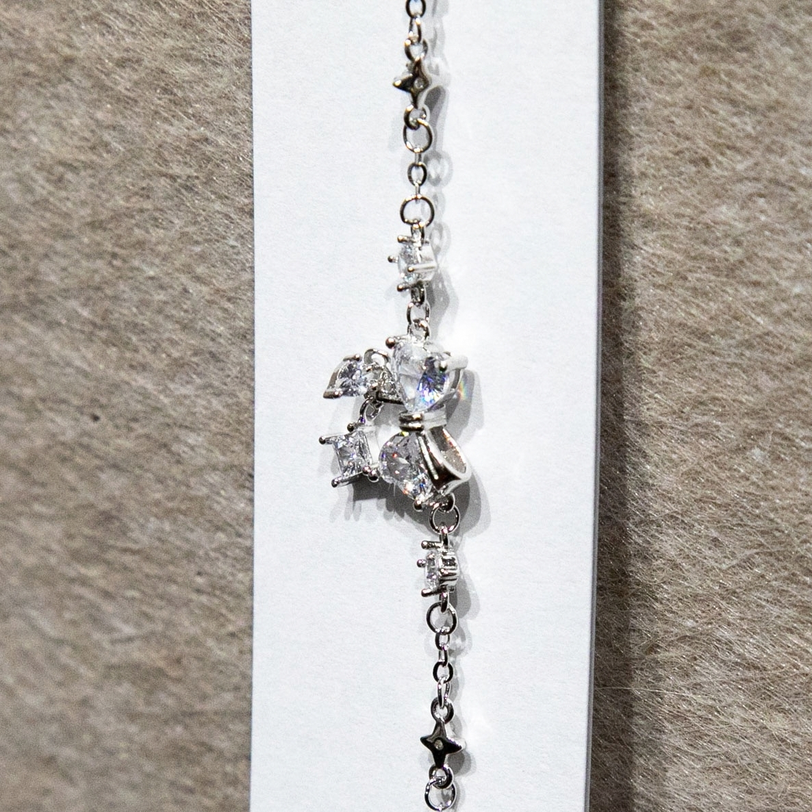 Fashion Precision S925 plain silver engraved Starry River Flowing Light · Bow main diamond embellished with star wish trajectory adjustable light luxury bracelet and jewelry pic 4