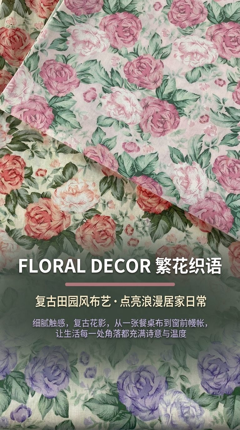 花卉图案布料 优质棉质家居服面料 适合制作连衣裙3091305937详情1