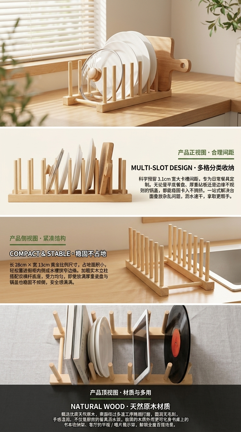 木质酒架主体 多层收纳储物展示架 适用于客厅餐厅酒吧110247263详情2