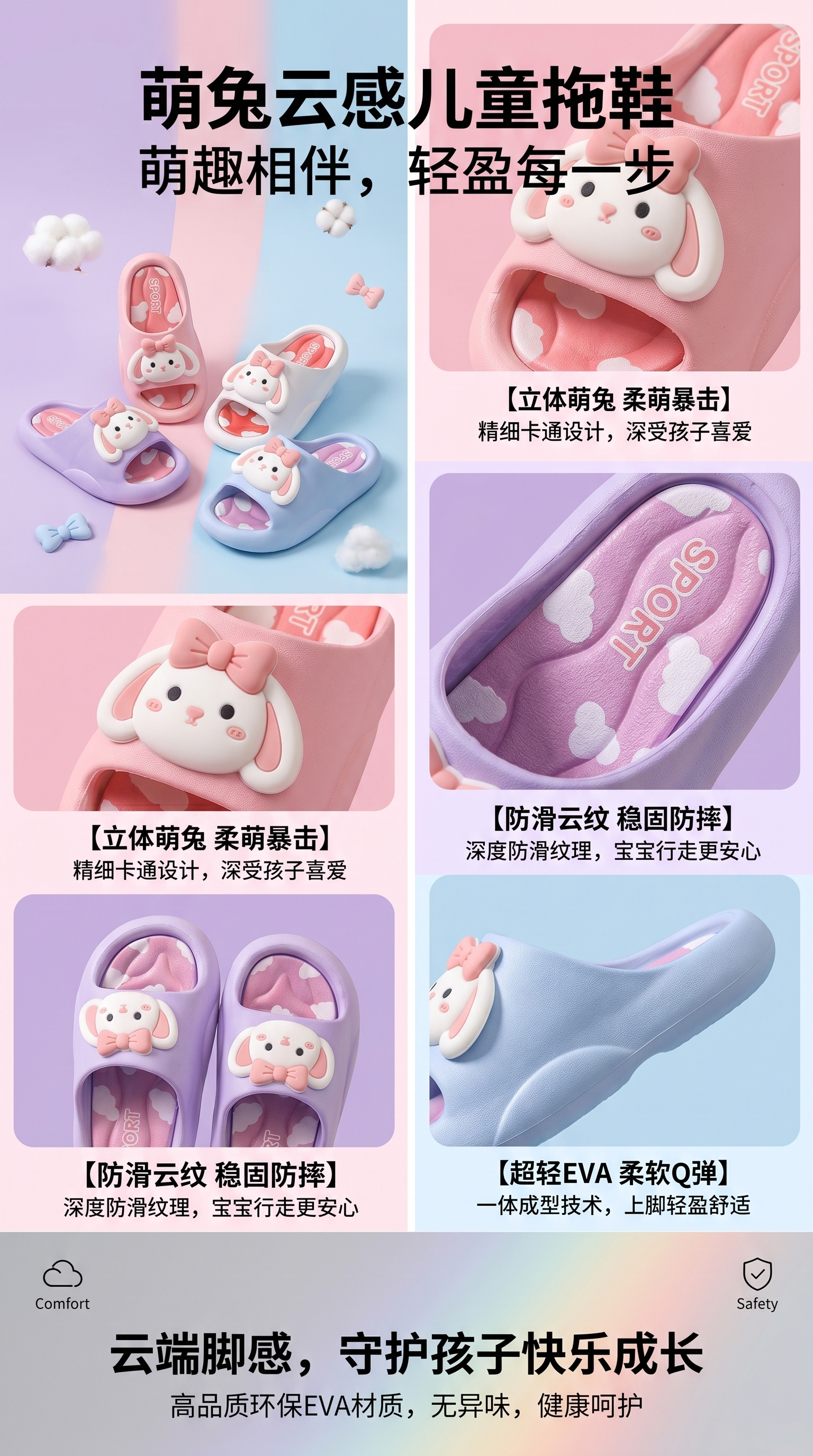 卡通猴子图案舒适防滑拖鞋详情1