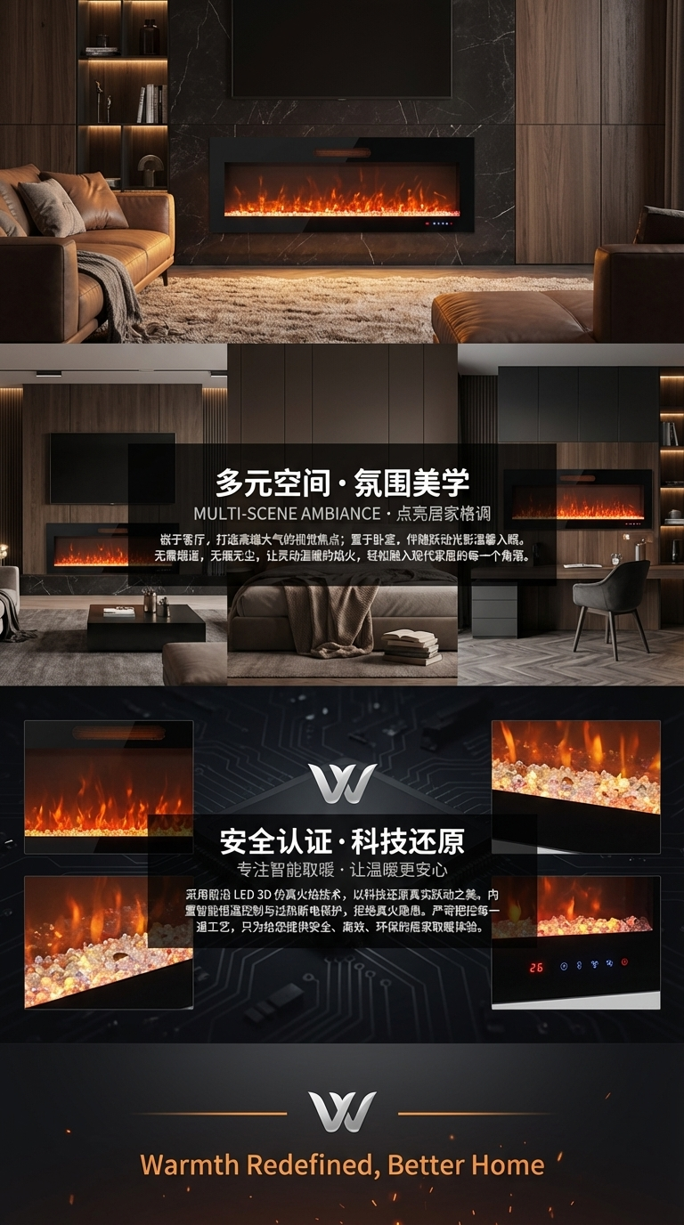 电壁炉暖气罩壁炉取暖器家用暖风机加厚防烫设计详情3