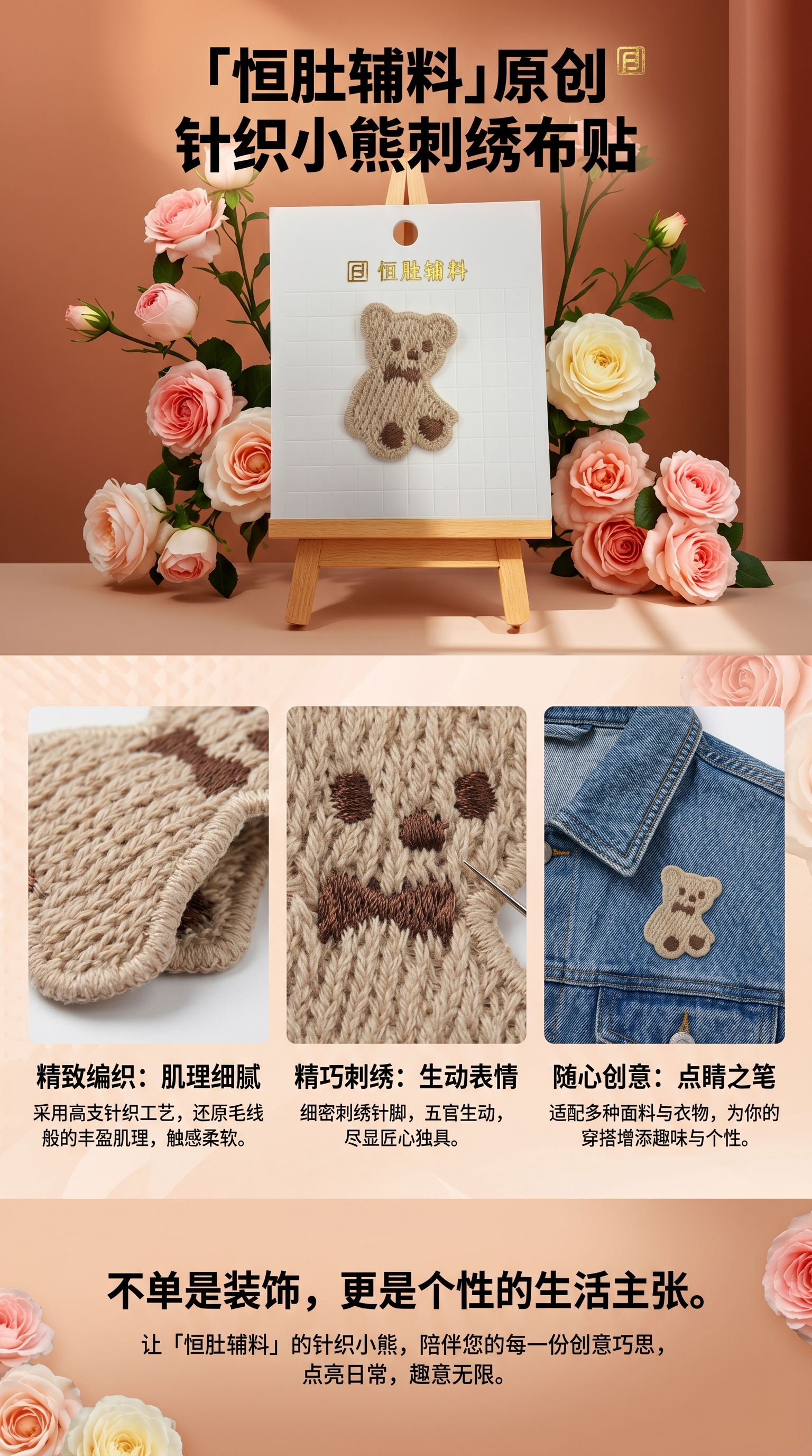 小熊刺绣布贴详情1