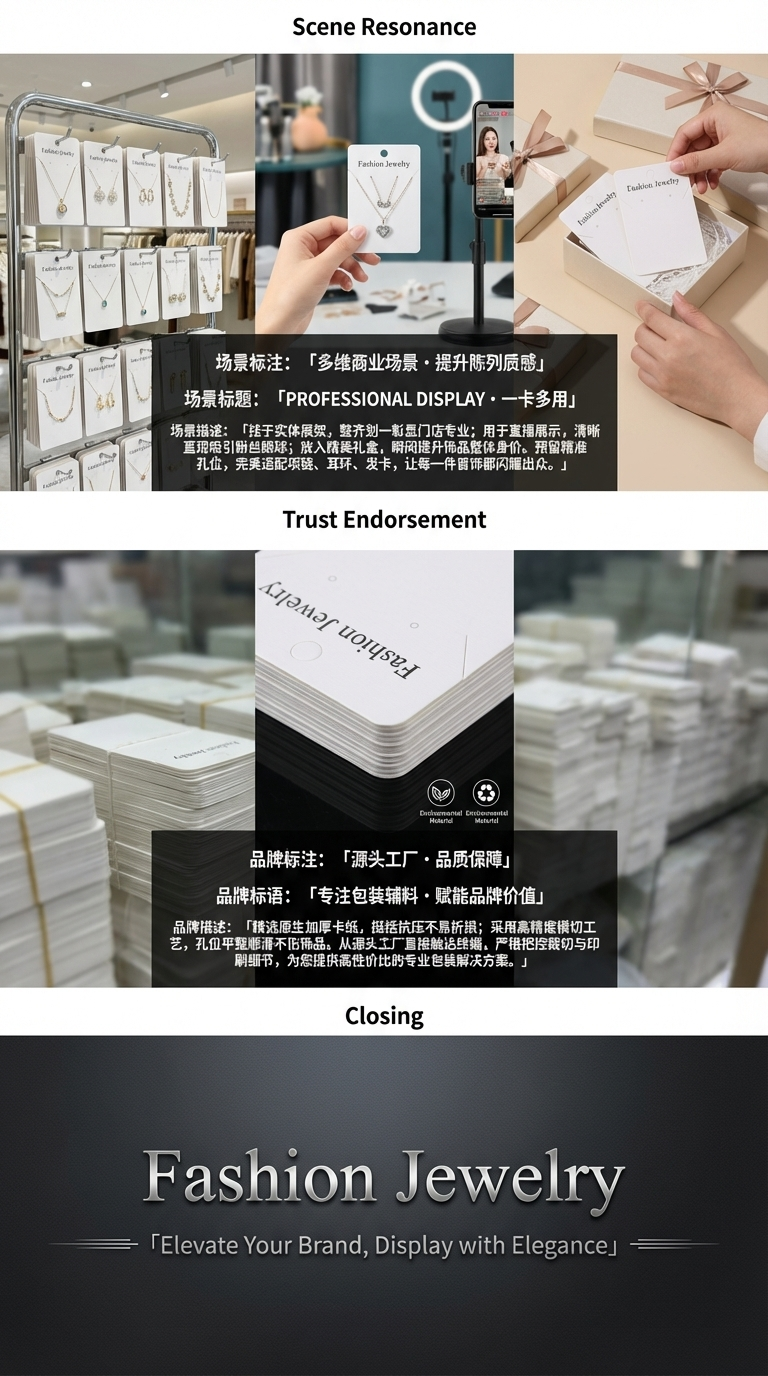 香草纸耳环卡纸高档耳钉卡片项链发圈发夹卡牌高档首饰品包装定制详情3