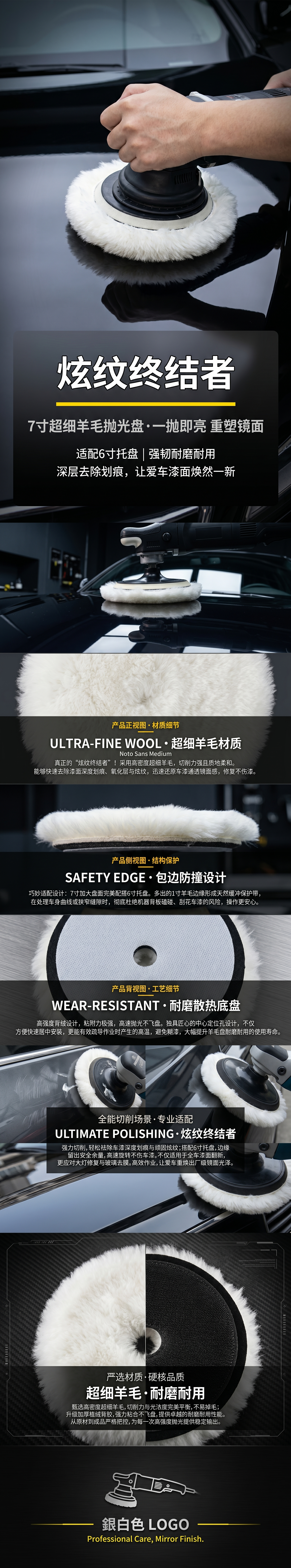 The main body of the white wool polishing pad is a professional automotive paint surface polishing accessory pic 1