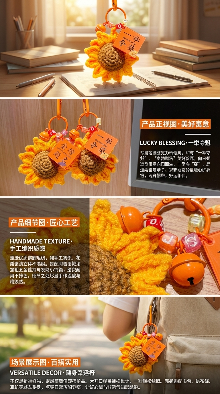 中考高考一举夺魁钥匙扣伴手礼挂件学生金榜题名加油励志毕业礼物详情2