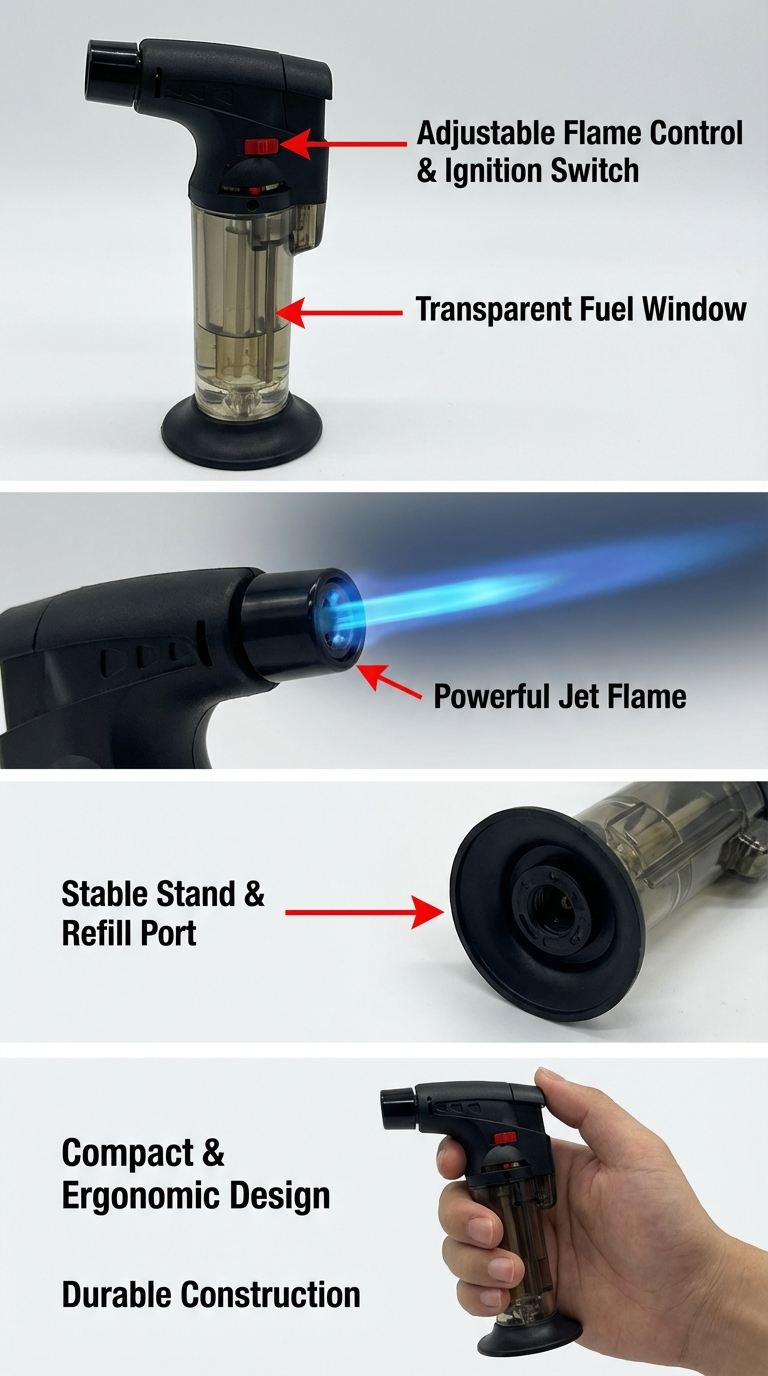 防风直冲点火神器 家用打火机充气喷枪 鞭炮雪茄艾炙点火器详情1