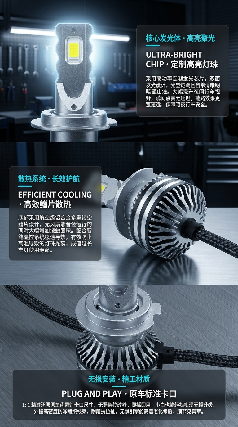 汽车LED灯泡主体高亮耐用照明升级款141536969详情2