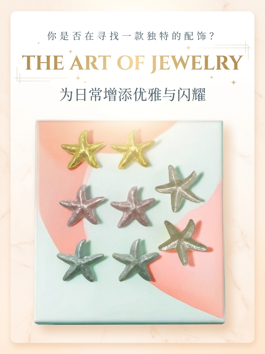 热卖细闪海星树脂饰品配件 发饰手机壳鞋花diy材料批发详情1
