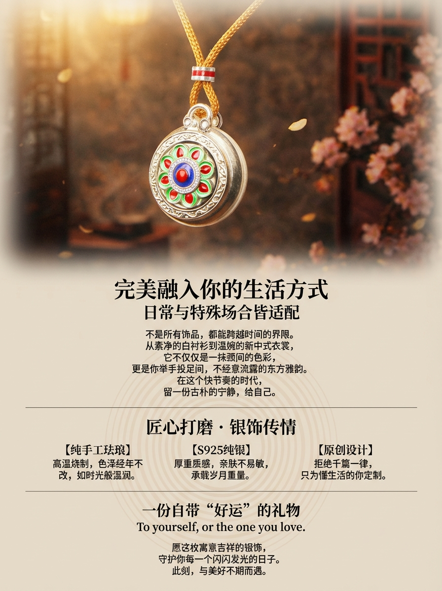 Electric white 999 pure silver enamel color flexible and openable chain set pic 4