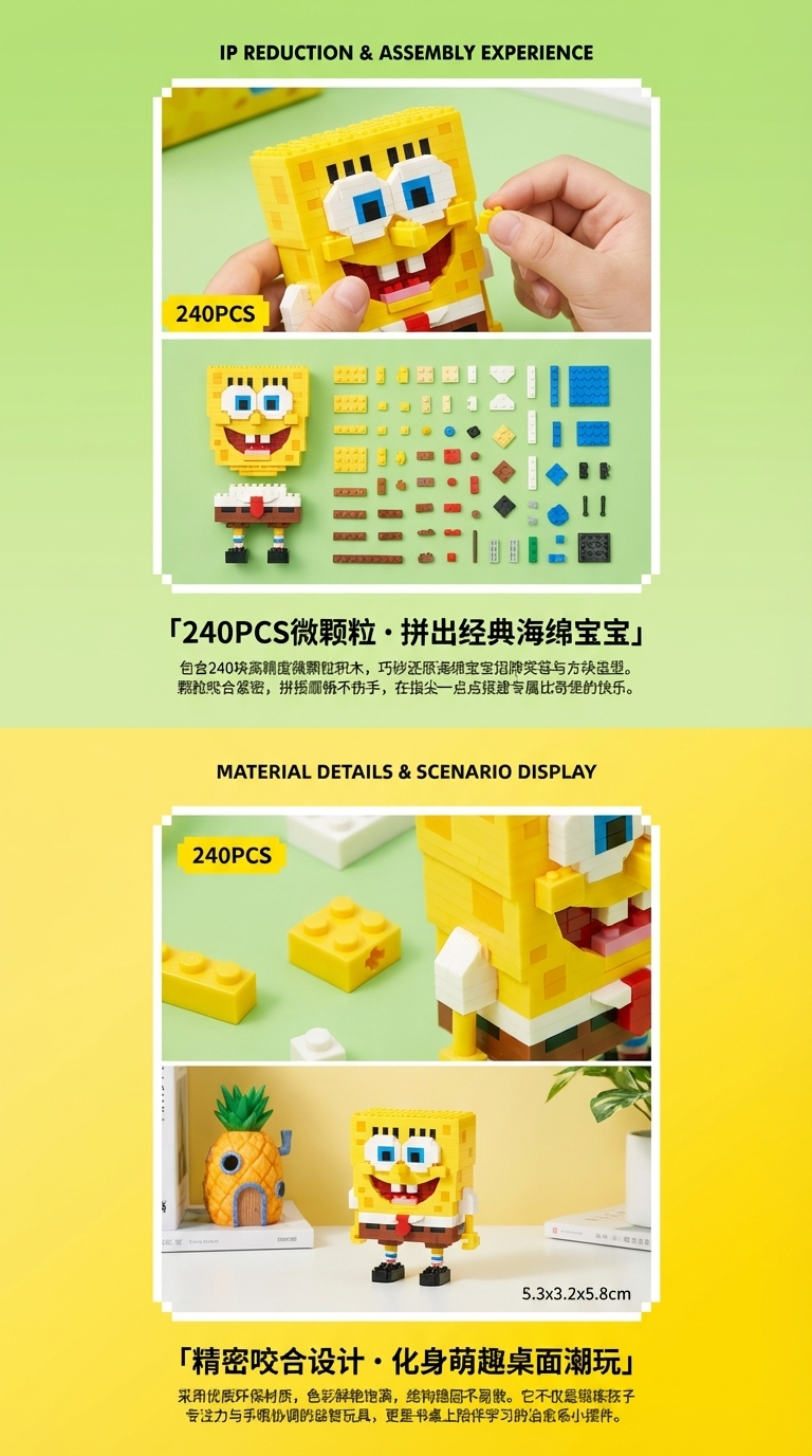 布鲁可像素积木海绵宝宝拼豆小积木变形金刚星辰坂详情2