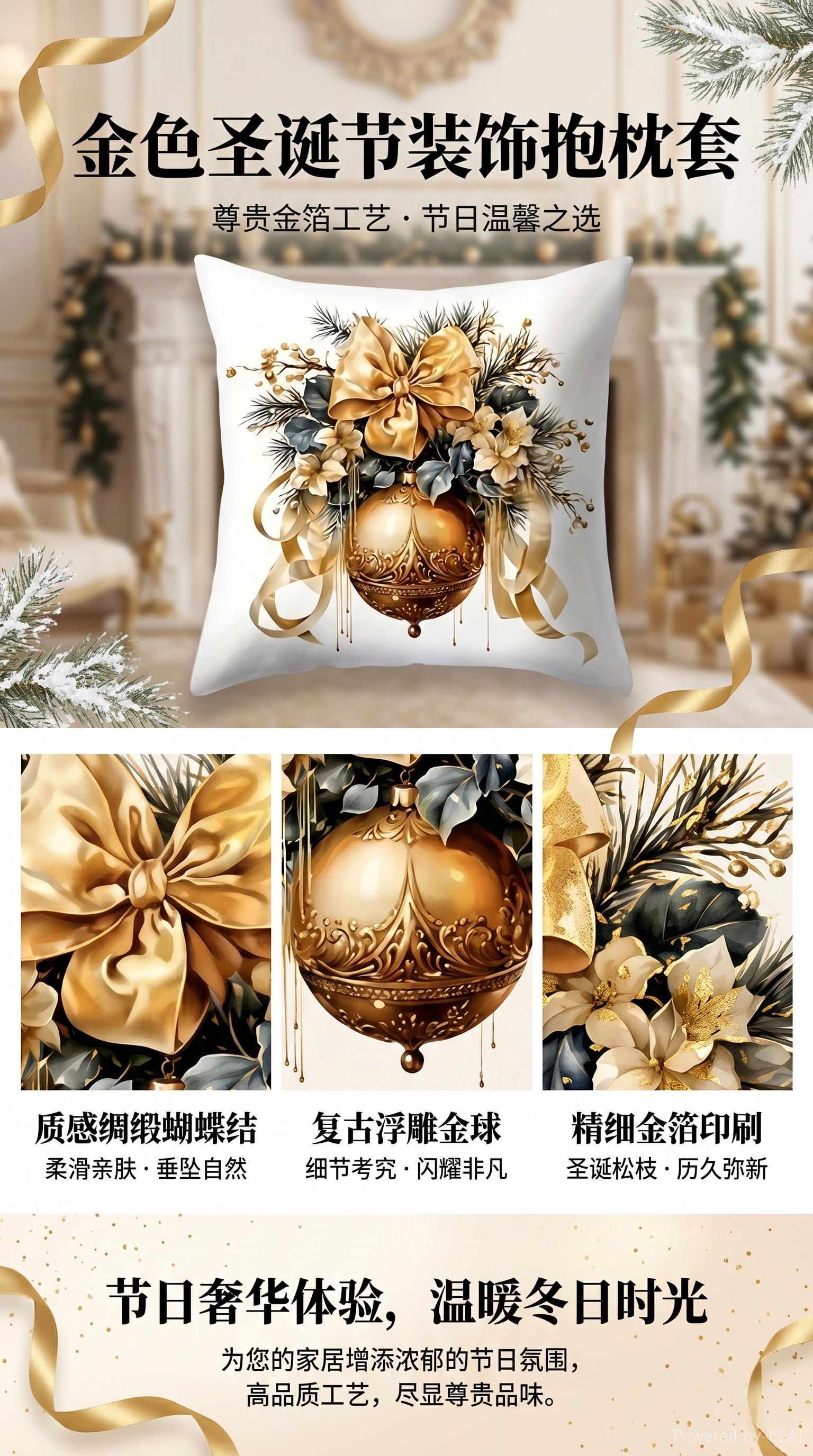 Christmas decorative throw pillows, festive atmosphere home soft furnishings, plush cushions pic 1