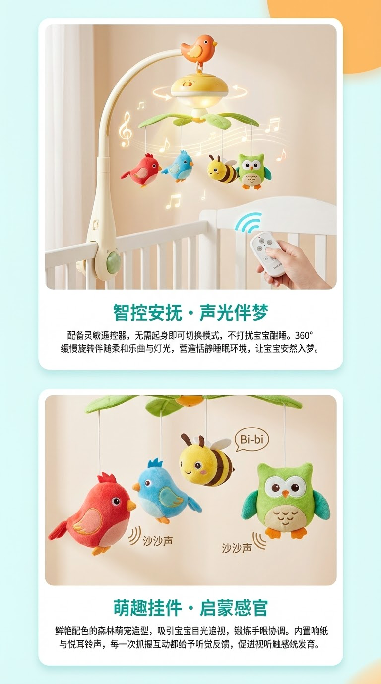 音乐玩具婴儿床挂饰海狮床挂玩具儿童铃铛婴儿床上婴儿玩具宝宝早教礼物俄罗斯专供详情2