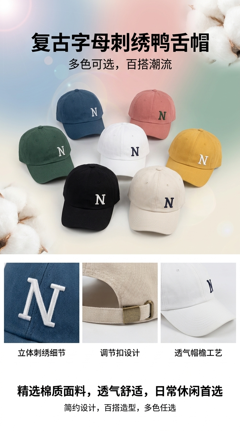 This fashionable casual hat is breathable, comfortable and UV-resistant. It is suitable for both men and women pic 1