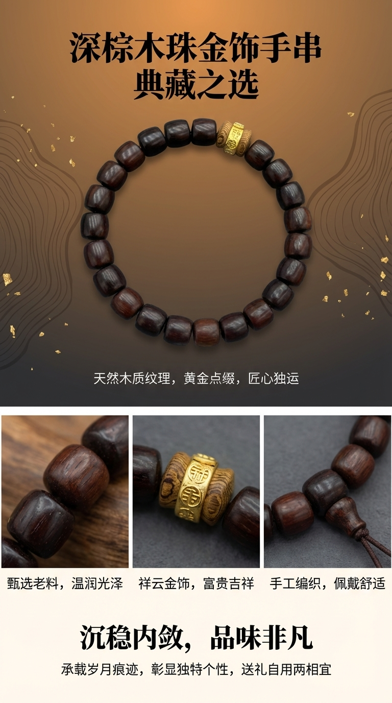 小叶紫檀7*8手串详情1