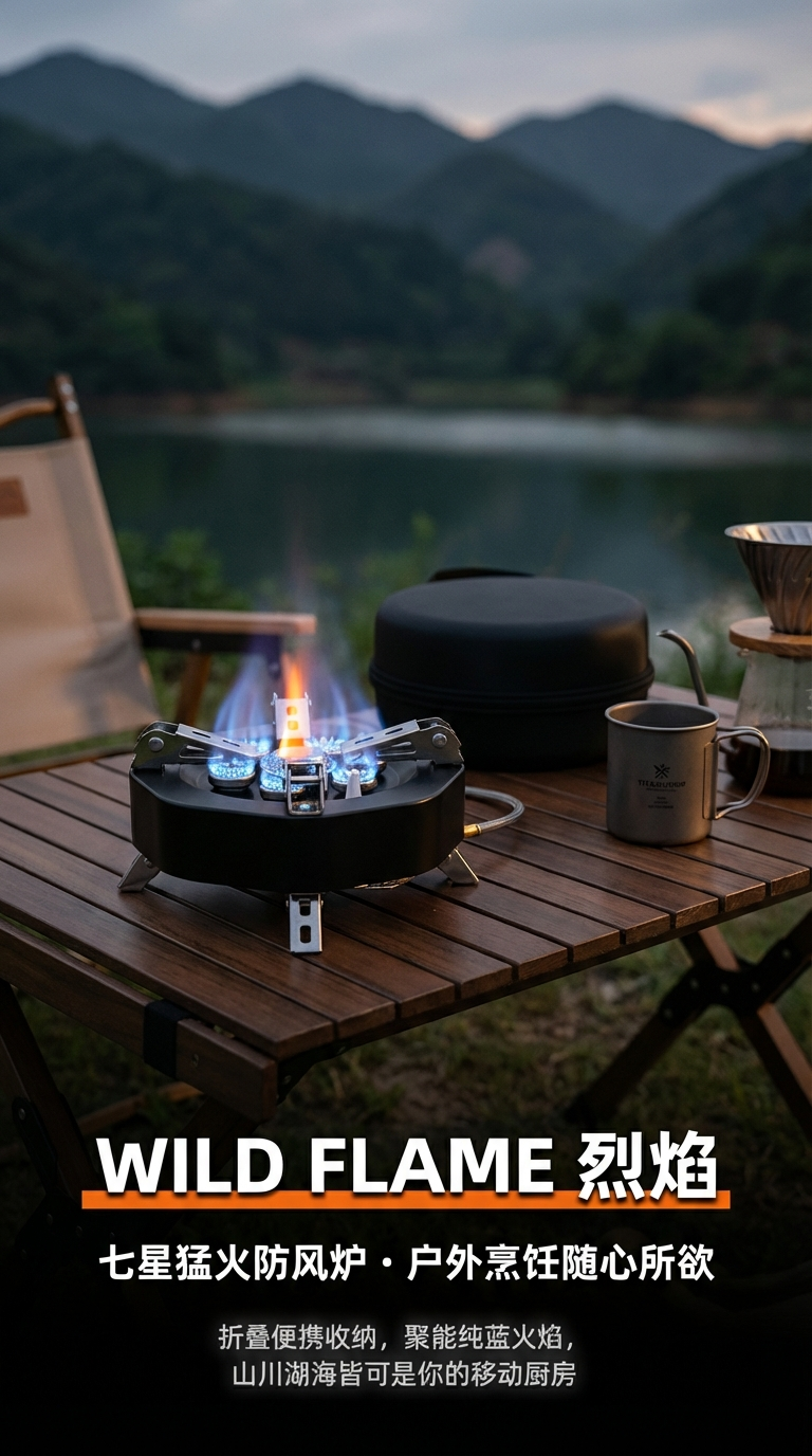 新款 户外七星猛火炉 15800W折叠猛火炉卡式炉 户外专用详情1