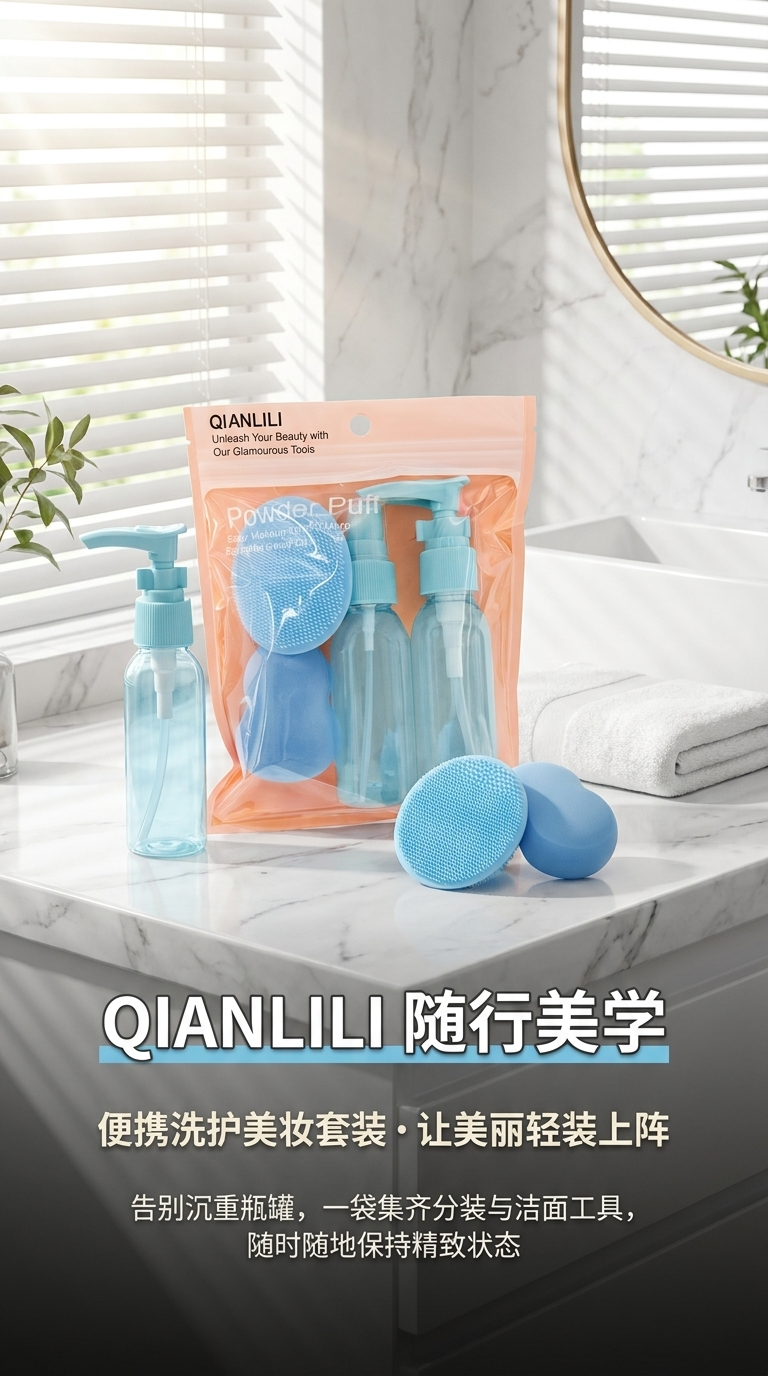 Makeup tool set, powder puff, spray bottle combination set, portable travel set, essential for beauty 133447164 pic 1
