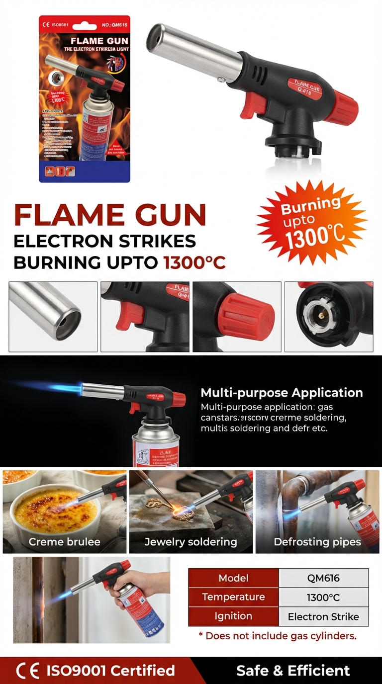 616卡式气罐喷火 枪喷灯烧猪毛点火器烘焙燃气焊枪火焰烧肉喷枪头详情3